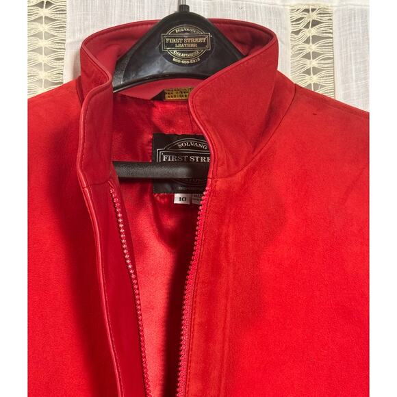 VTG Leather Jacket‎ 1980s Solvang First Street Leather Lambskin Suede L Designer - Picture 3 of 15